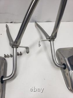 Vintage Universal Side Mirror Set Of 2 For Truck Or Van Stainless Steel