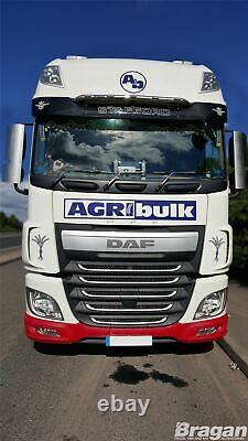 Visor Light Bar + LEDs For DAF XF 106 SuperSpace Cab Truck Lamp Stainless Steel