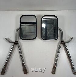 Vtg 6 x 9 Dp Stainless Truck Mirrors Door Towing Chevrolet Ford Dodge Chevy