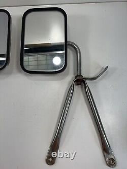 Vtg 6 x 9 Dp Stainless Truck Mirrors Door Towing Chevrolet Ford Dodge Chevy