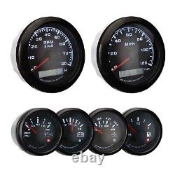 W PRO 6 Gauge Set GPS Speedometer 120 MPH Waterproof For Car Marine Boat Truck