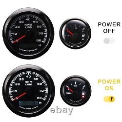 W PRO 6 Gauge Set GPS Speedometer 120 MPH Waterproof For Car Marine Boat Truck