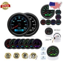 Waterproof 85mm Speedometer 80MPH GPS 7 Color LED, Stainless Steel, Truck/Boat