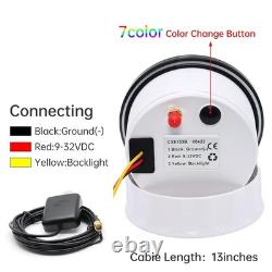 Waterproof 85mm Speedometer 80MPH GPS 7 Color LED, Stainless Steel, Truck/Boat