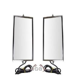 West Coast Mirror Signal Heated 16x7 Stainless Steel Pair for Heavy Duty Truck