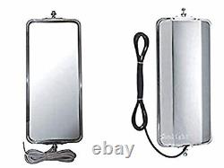 West Coast Truck Mirror Heads Stainless Steel Left & Right Set Heated 7 x 16