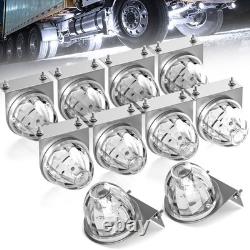 White Marker LED Watermelon Lights withStainless Steel Bracket for Truck Trailer